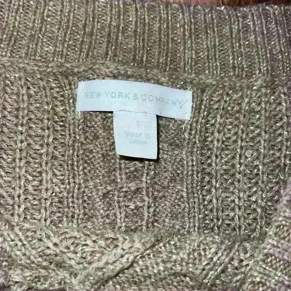 New York and Company tan and gold sweater - Picture 3 of 5